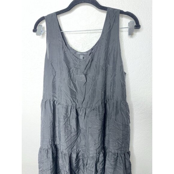 Eileen Fisher 100% Silk Tiered Dress Size Medium Sleeveless Black Sleeveless 1B - Picture 5 of 11
